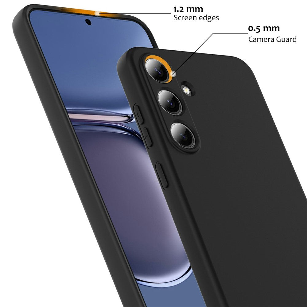 For Samsung Galaxy S25 Magnetic Case Liquid Silicone Phone Cover with Lanyard - Black