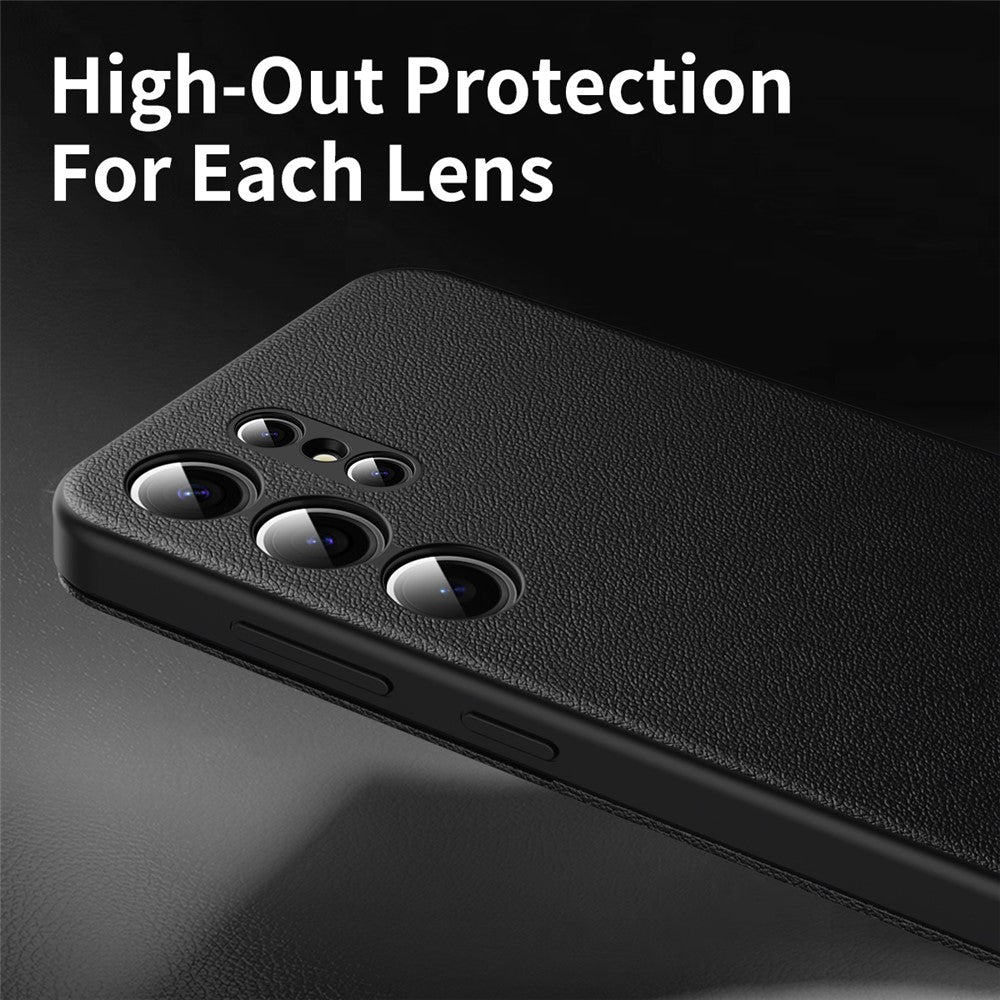 For Samsung Galaxy S25 Ultra Case Leather Phone Cover with View Window Card Slot - Black