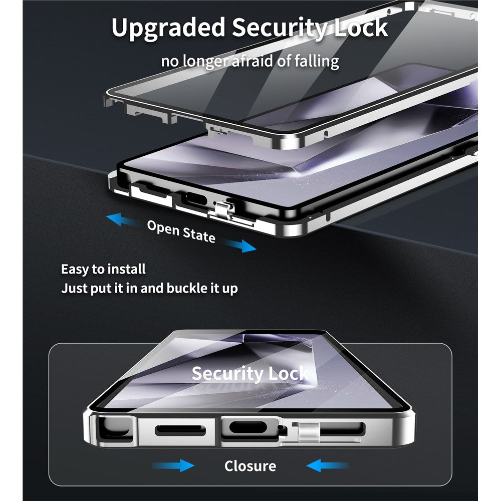 For Samsung Galaxy S25 Ultra Case Tempered Glass + Matte PC Phone Cover with Metal Frame - Purple