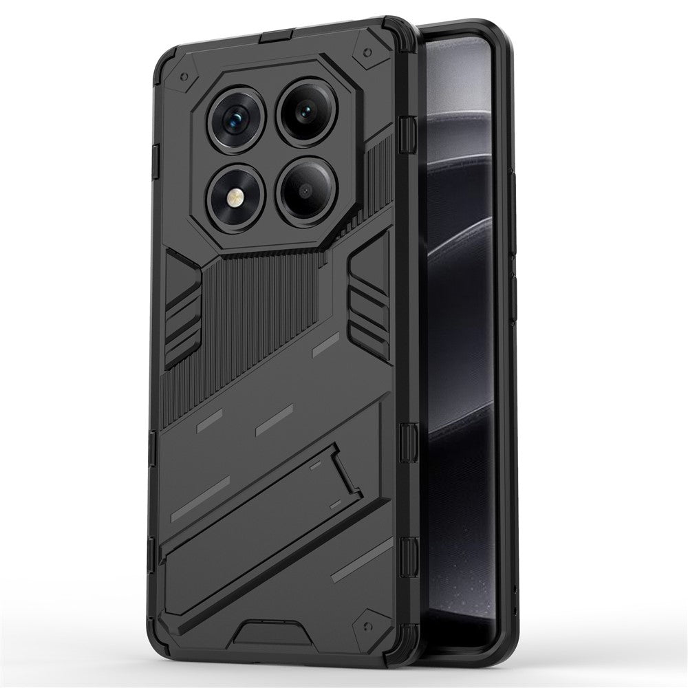 For Xiaomi Redmi Note 14 Pro 4G Case PC + TPU Phone Cover with Kickstand - Black