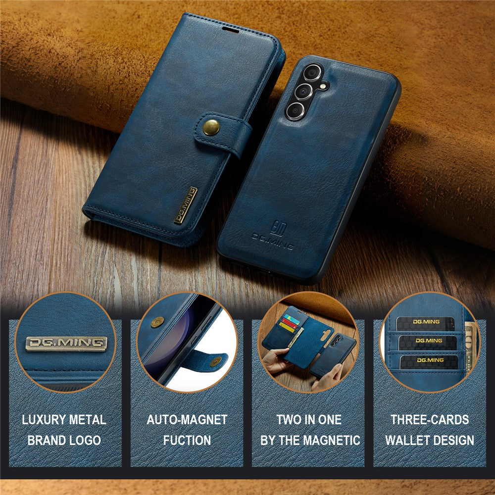 for Samsung Galaxy A56 5G Case Detachable Split Leather Phone Cover - Blue