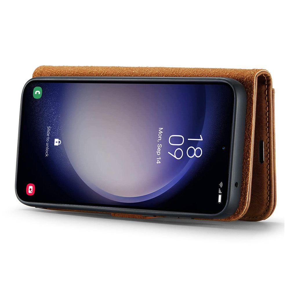 for Samsung Galaxy A56 5G Case Detachable Split Leather Phone Cover - Brown