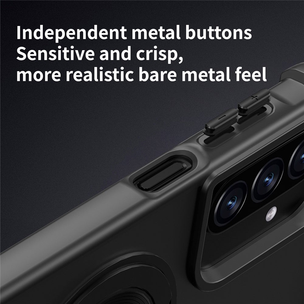 For Samsung Galaxy A26 5G Magnetic Case CD Vein Kickstand TPU + PC Phone Cover - Black