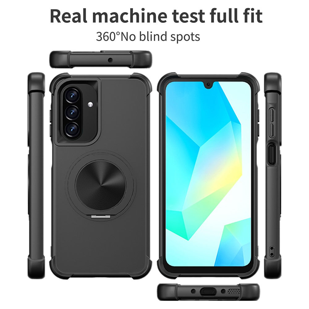 For Samsung Galaxy A26 5G Magnetic Case CD Vein Kickstand TPU + PC Phone Cover - Black