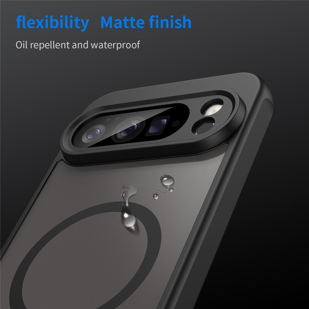 For Google Pixel 10 Pro XL Magnetic Case Anti Drop PC + TPU Phone Cover - Black