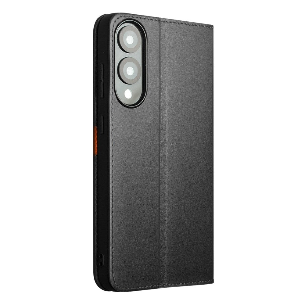 For Samsung Galaxy S25 Edge Case Wallet Flip Stand Phone Cover  Cow Leather - Black