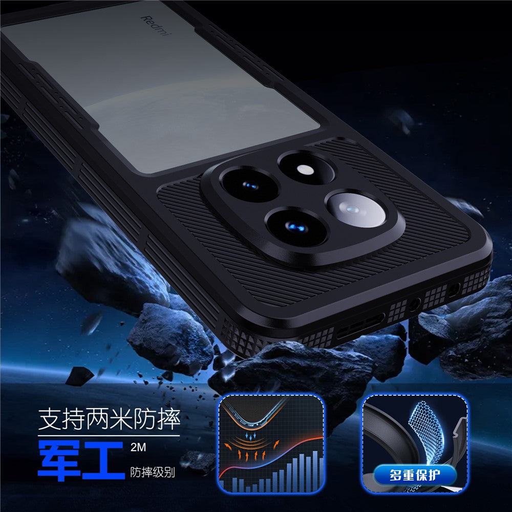 For Xiaomi Redmi Note 14 Pro 5G IP68 Phone Case Clear Back Cover