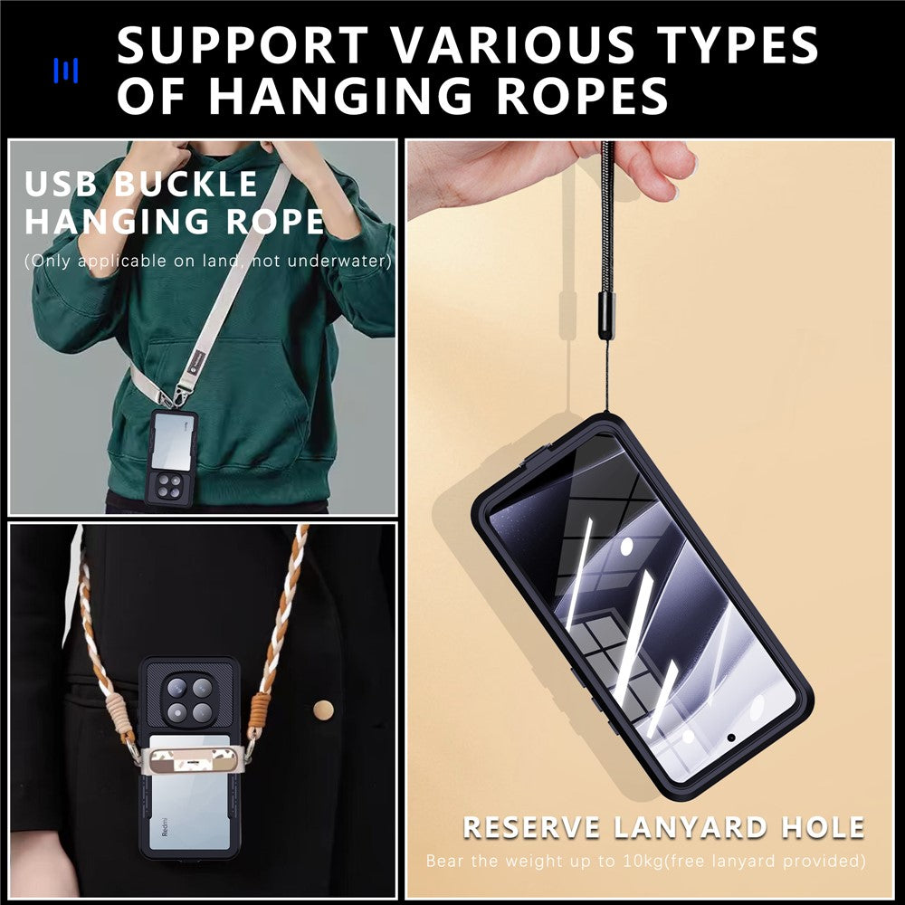 For Xiaomi Redmi Note 14 Pro 5G IP68 Phone Case Clear Back Cover