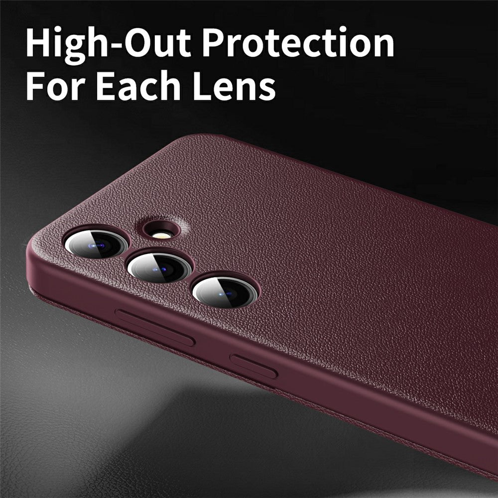 For Samsung Galaxy A56 5G Case with Card Holder Smart View Window Leather Phone Cover - Wine Red