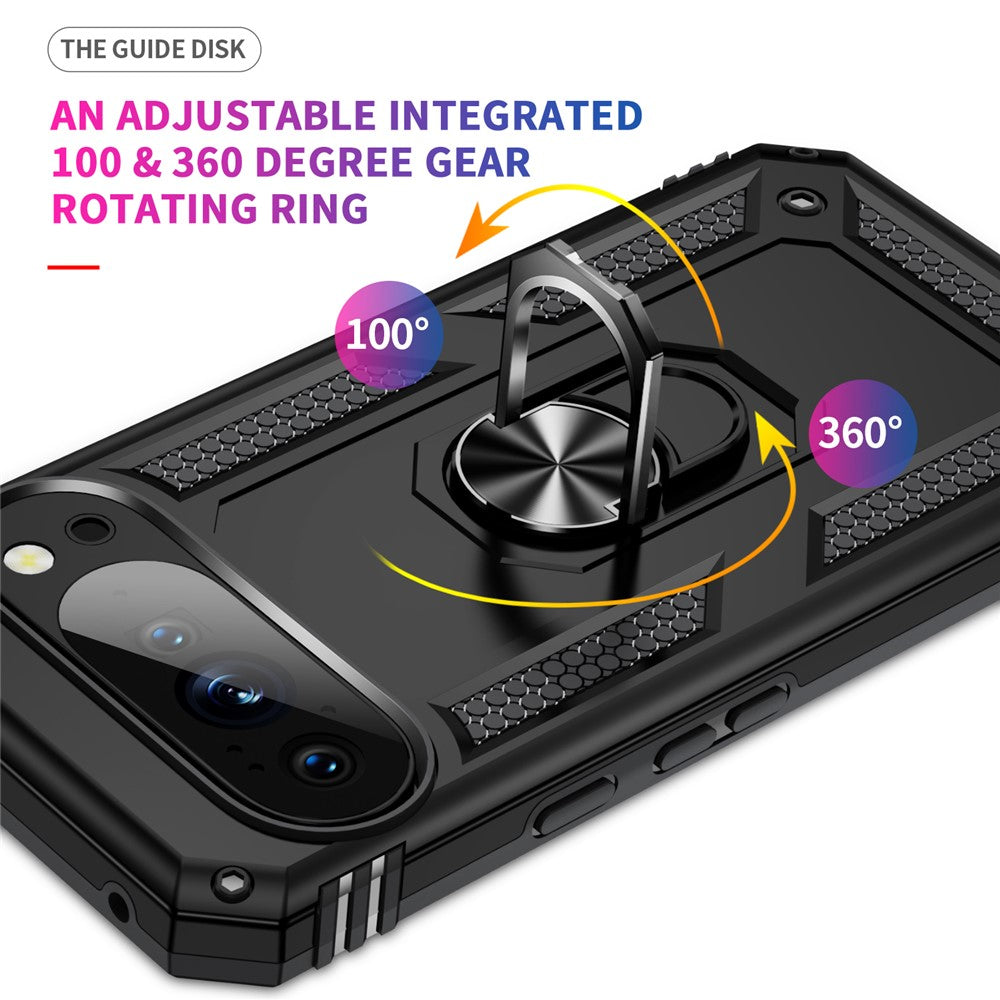 For Google Pixel 10 / 10 Pro Case PC + TPU Phone Cover with Kickstand - Black