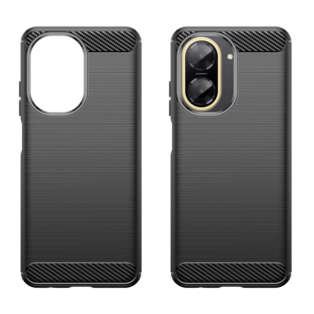 For Xiaomi Redmi A5 NFC (EU) (173.45mm) Case Protective Phone Cover Carbon Fiber Texture Brushed - Black