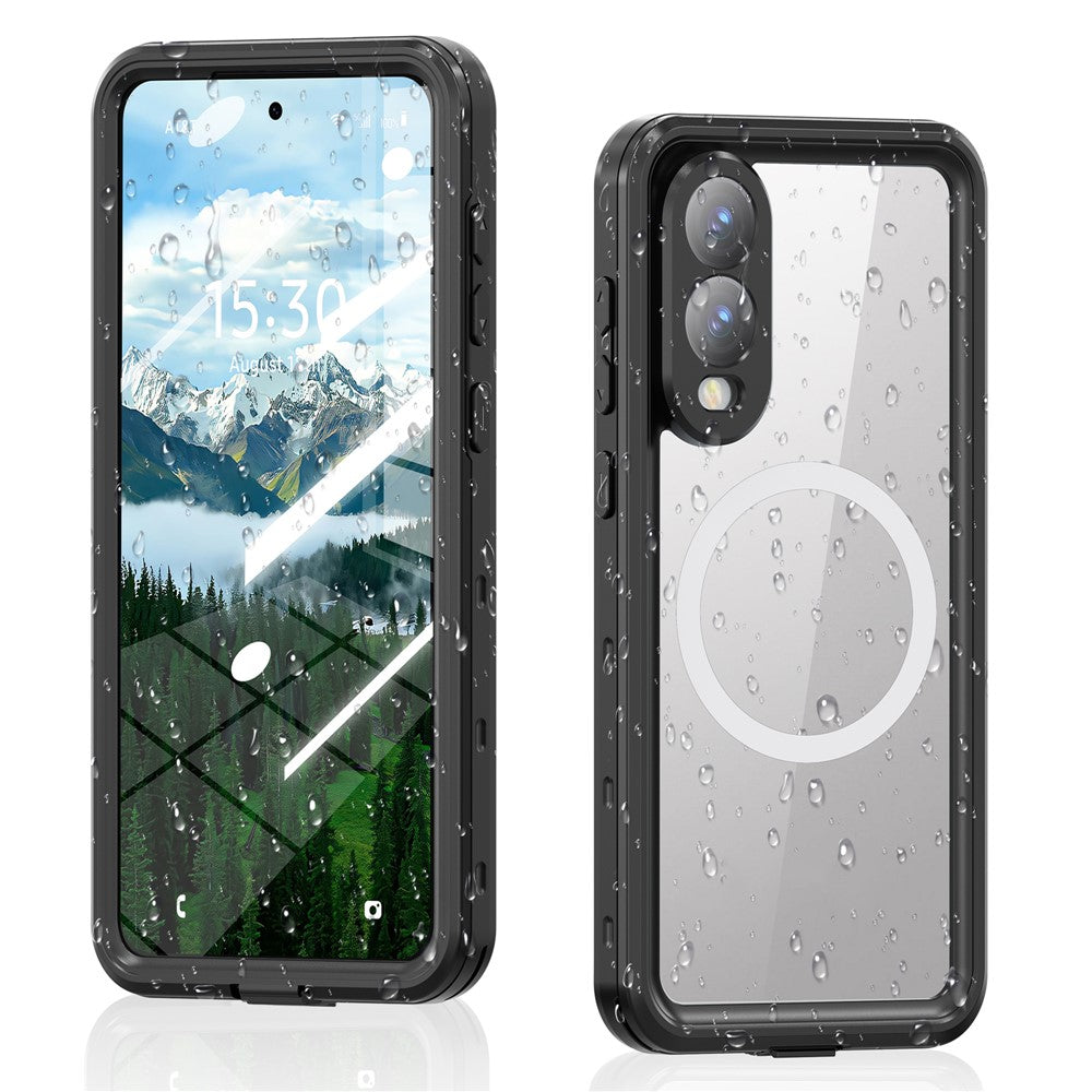 For Samsung Galaxy S25 Edge Case IP68 Phone Cover Magnetic Case - Black