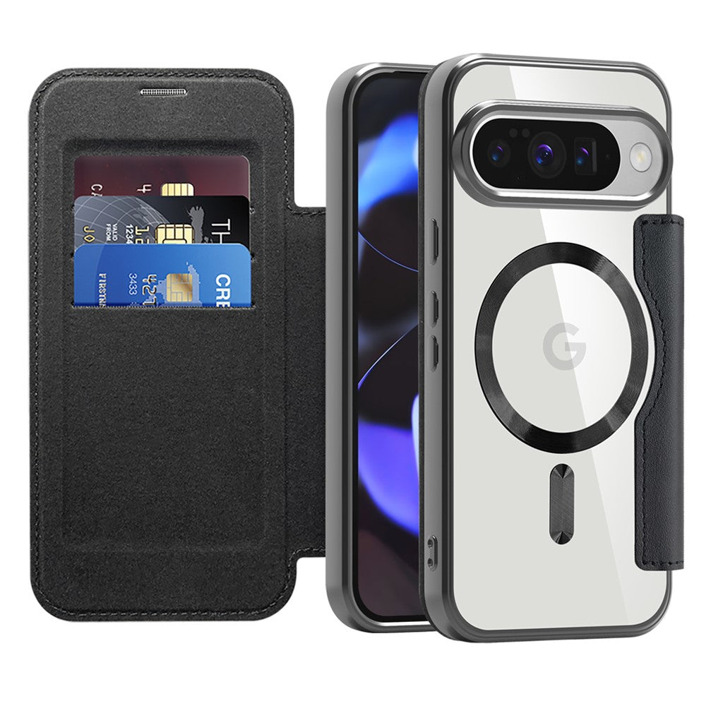 For Google Pixel 10 / 10 Pro Magnetic Case Leather Phone Cover - Black