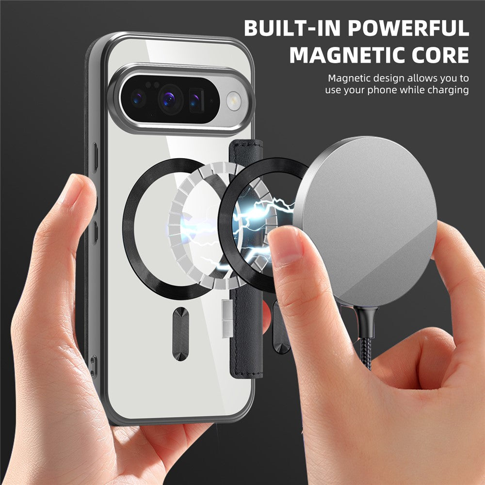 For Google Pixel 10 / 10 Pro Magnetic Case Leather Phone Cover - Black