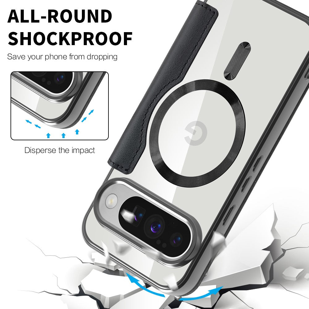 For Google Pixel 10 / 10 Pro Magnetic Case Leather Phone Cover - Black