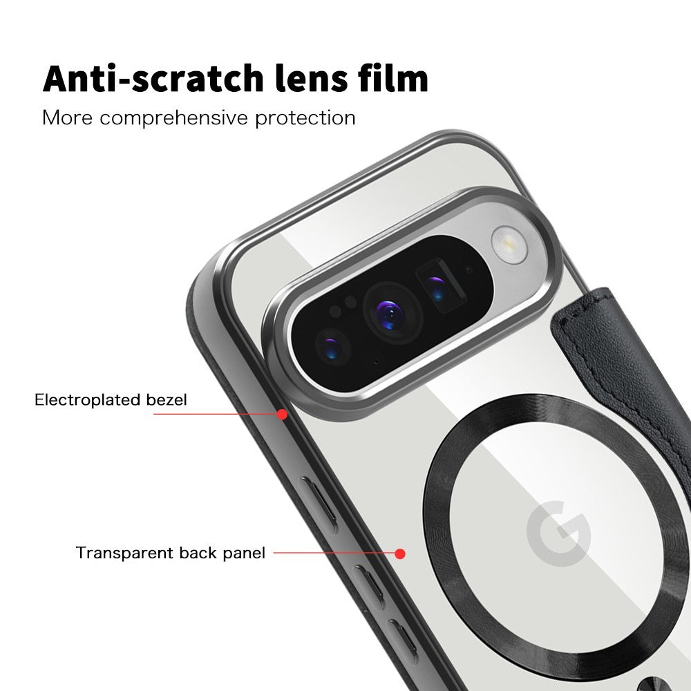 For Google Pixel 10 / 10 Pro Magnetic Case Leather Phone Cover - Black