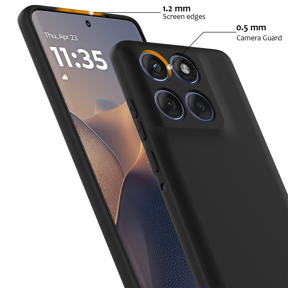 For Motorola Edge 60 Pro 5G Magnetic Case Liquid Silicone Phone Cover - Black