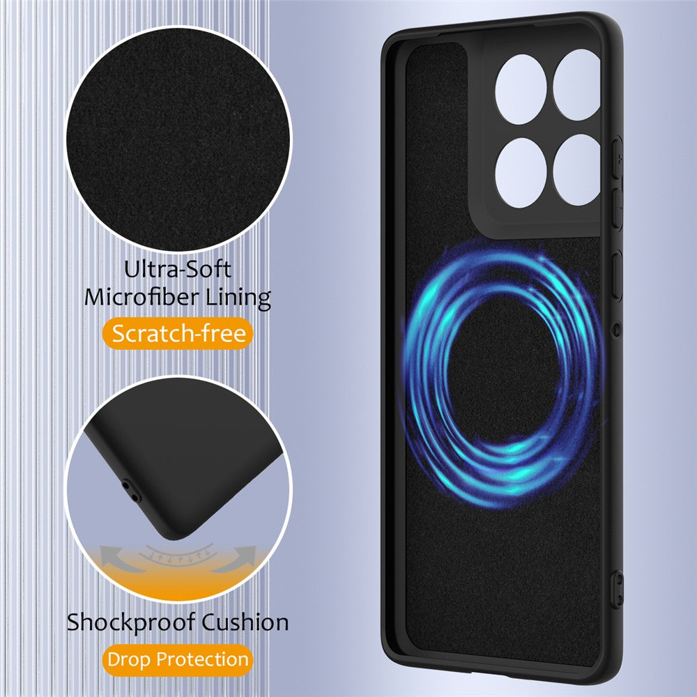 For Motorola Edge 60 Pro 5G Magnetic Case Liquid Silicone Phone Cover - Black