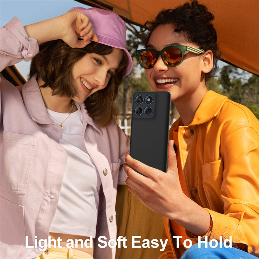 For Motorola Edge 60 Pro 5G Magnetic Case Liquid Silicone Phone Cover - Black