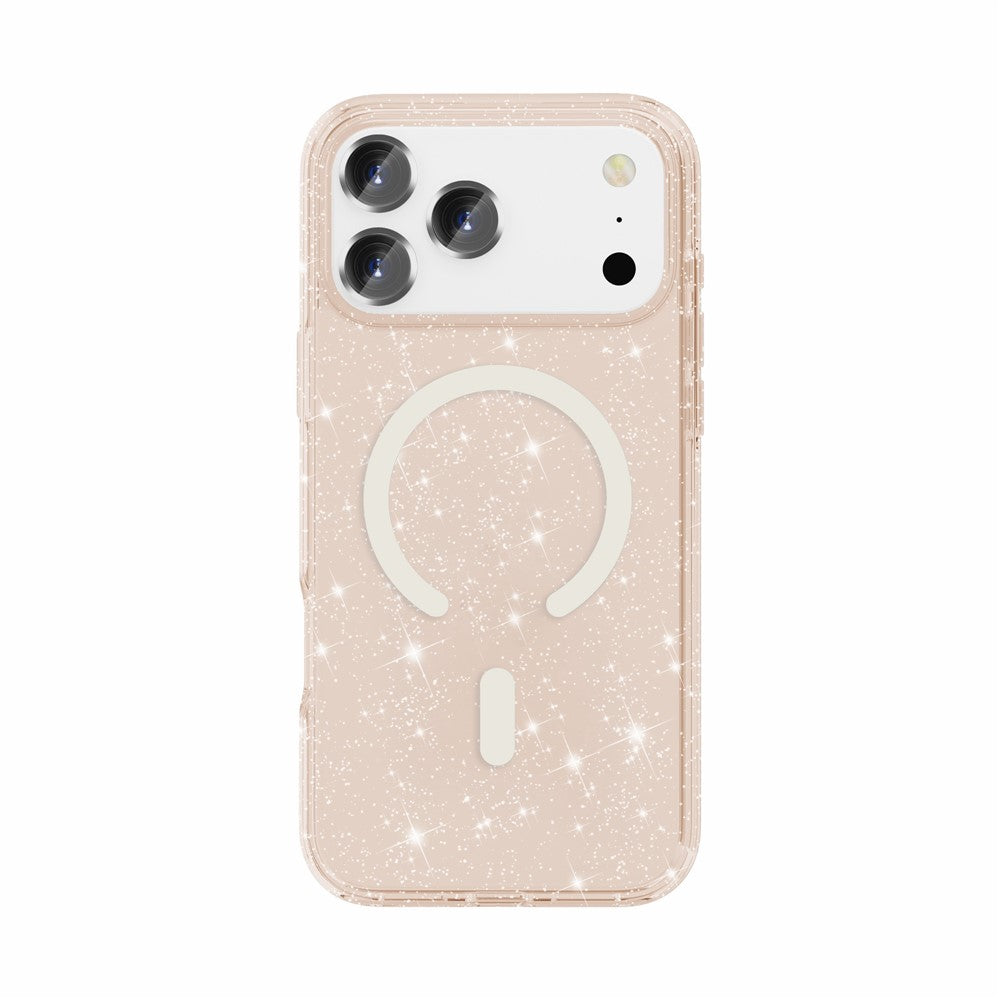 For iPhone 17 Pro Case Glitter Powder PC + TPU Phone Cover - Gold
