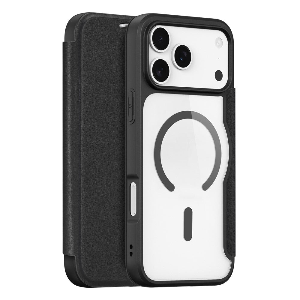 For iPhone 17 Pro Leather Case Flip Cover - Black
