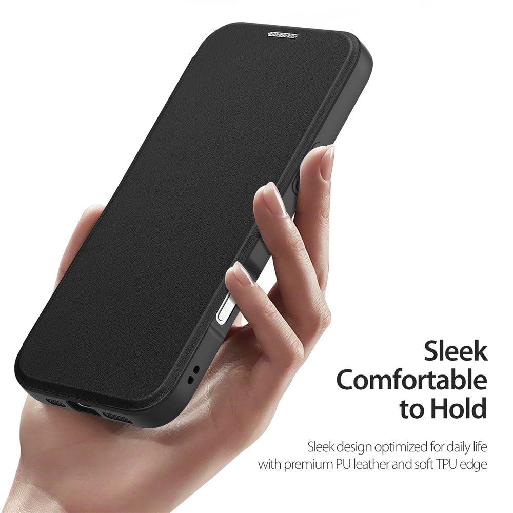 For iPhone 17 Pro Leather Case Flip Cover - Black