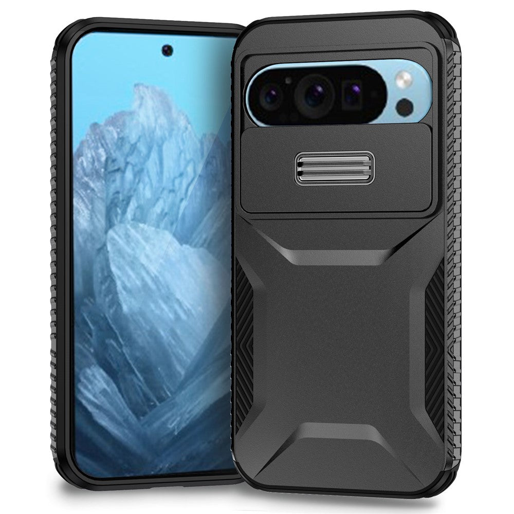 For Google Pixel 10 Pro / 10 / 9 Pro / 9 Case Camshield TPU + PC Phone Cover Non-Slip Side Edge - Black