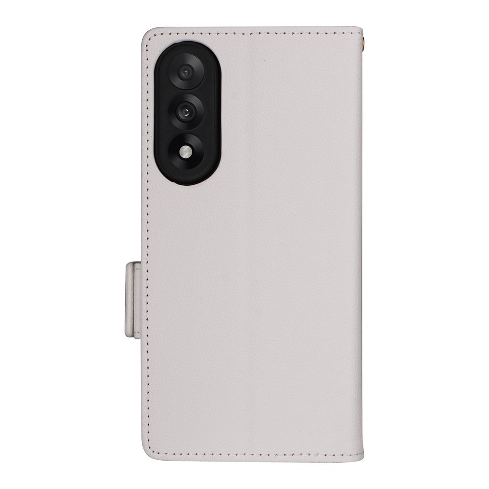 For OnePlus Nord 5 5G / Ace 5 Ultra 5G Case with Wrist Strap Litchi Texture PU Leather Wallet Phone Cover - White