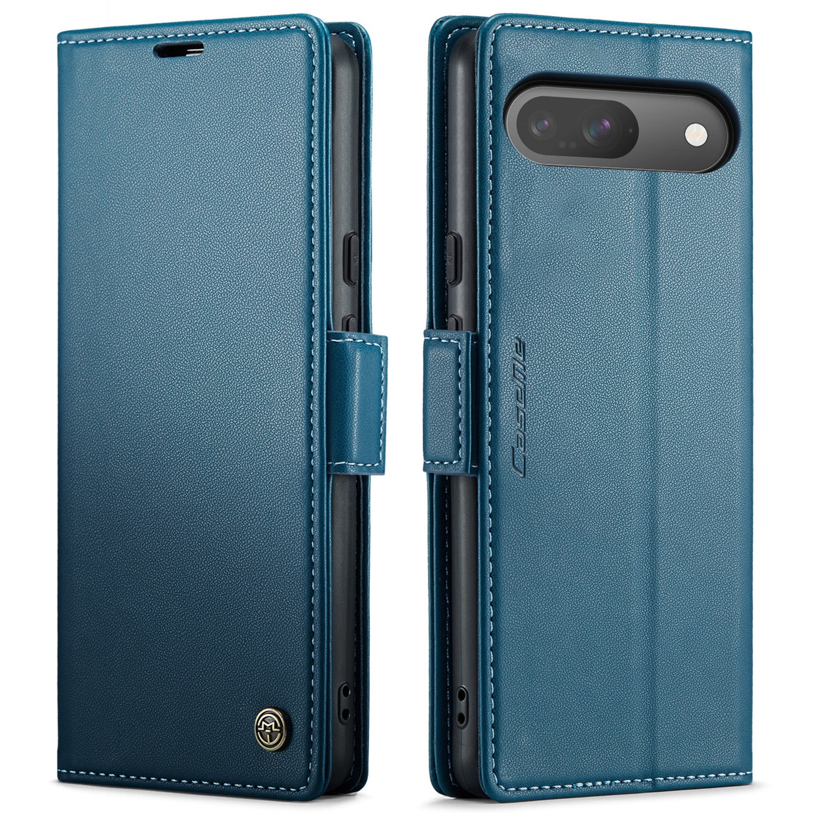 For Google Pixel 10 Pro / 10 / 9 Pro / 9 Case Series Leather Wallet Stand Phone Cover - Blue