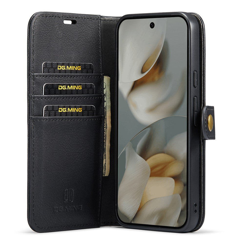 for Google Pixel 10 Pro / Pixel 10 Case Detachable Split Leather Phone Cover - Black