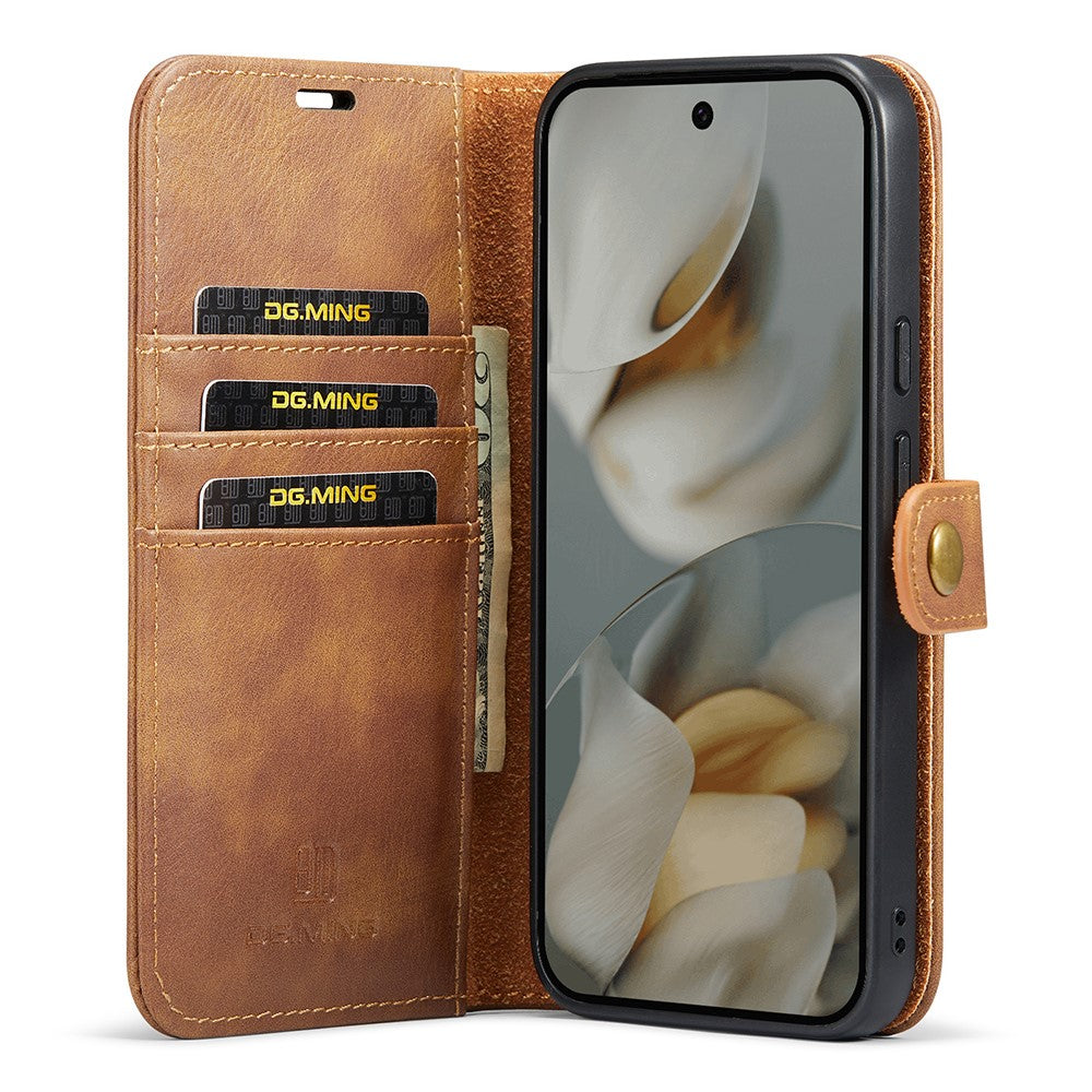 for Google Pixel 10 Pro / Pixel 10 Case Detachable Split Leather Phone Cover - Brown