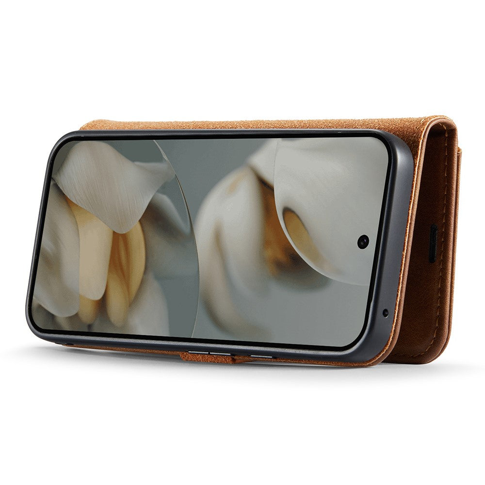 for Google Pixel 10 Pro / Pixel 10 Case Detachable Split Leather Phone Cover - Brown