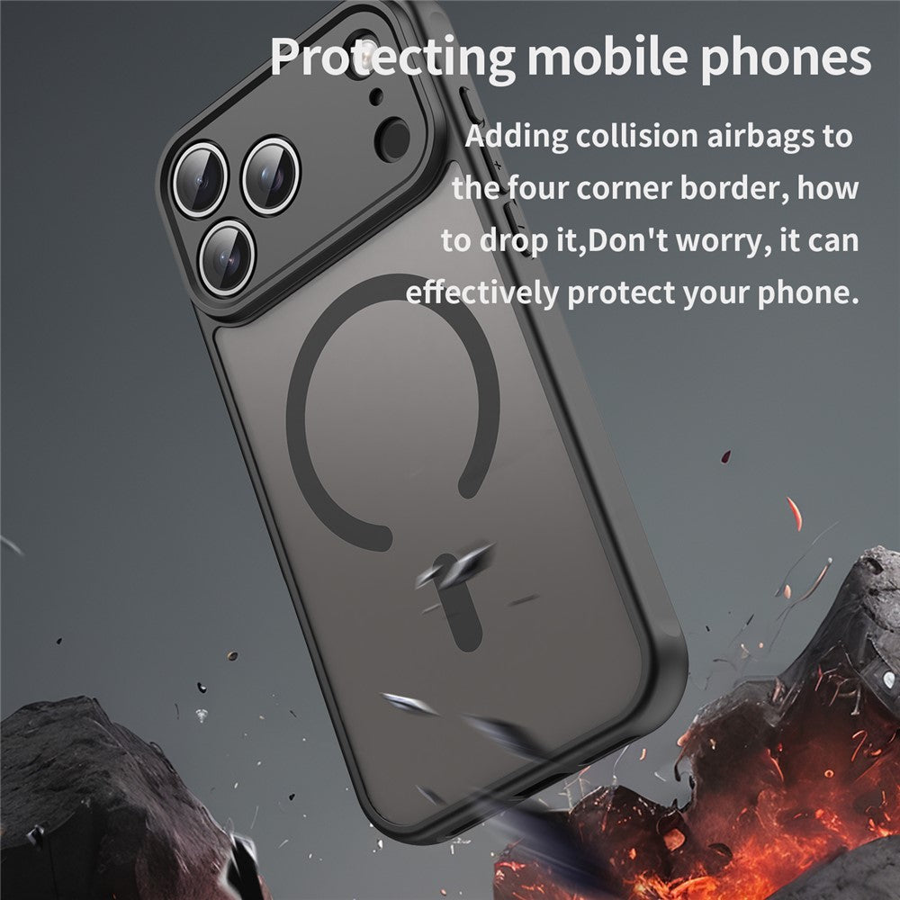 For iPhone 17 Pro Max Case Anti Drop PC + TPU Phone Cover - Black