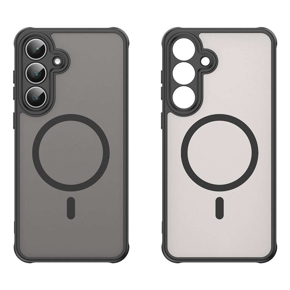 For Samsung Galaxy S25 FE Magnetic Case Anti Drop PC + TPU Phone Cover - Black