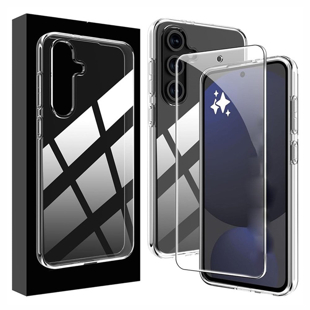 For Samsung Galaxy A17 5G / A17 4G Clear TPU Protective surface Phone Case + 2.5D Arc Edge Screen Protector