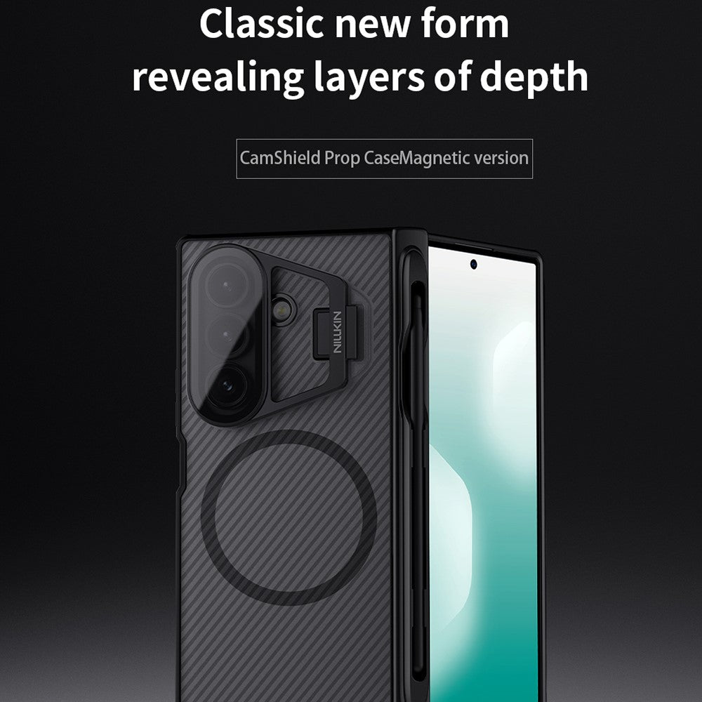 For Samsung Galaxy Z Fold7 5G Case with Stylus Pen Clear Camera Lid PC Phone Cover