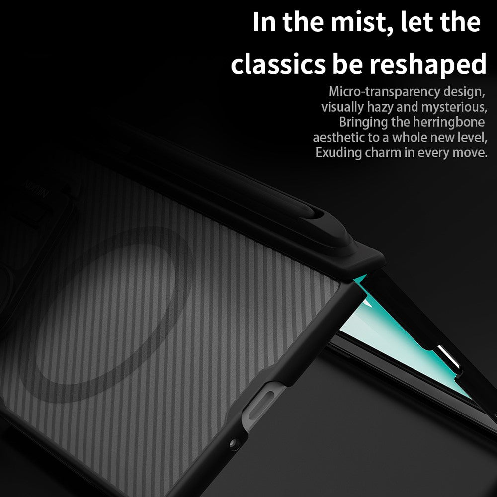 For Samsung Galaxy Z Fold7 5G Case with Stylus Pen Clear Camera Lid PC Phone Cover