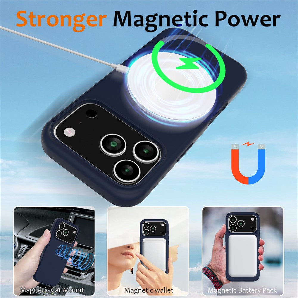 For iPhone 17 Pro Case Liquid Silicone Phone Cover - Dark Blue