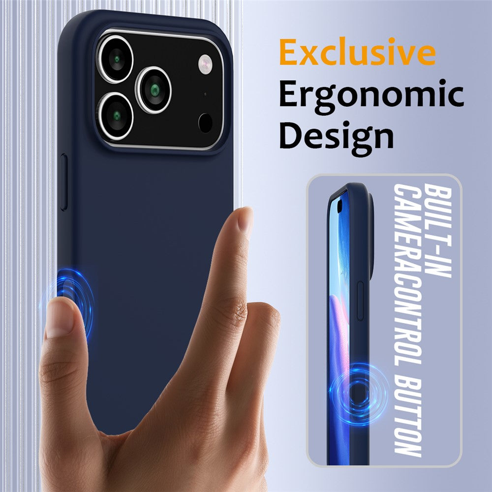 For iPhone 17 Pro Case Liquid Silicone Phone Cover - Dark Blue
