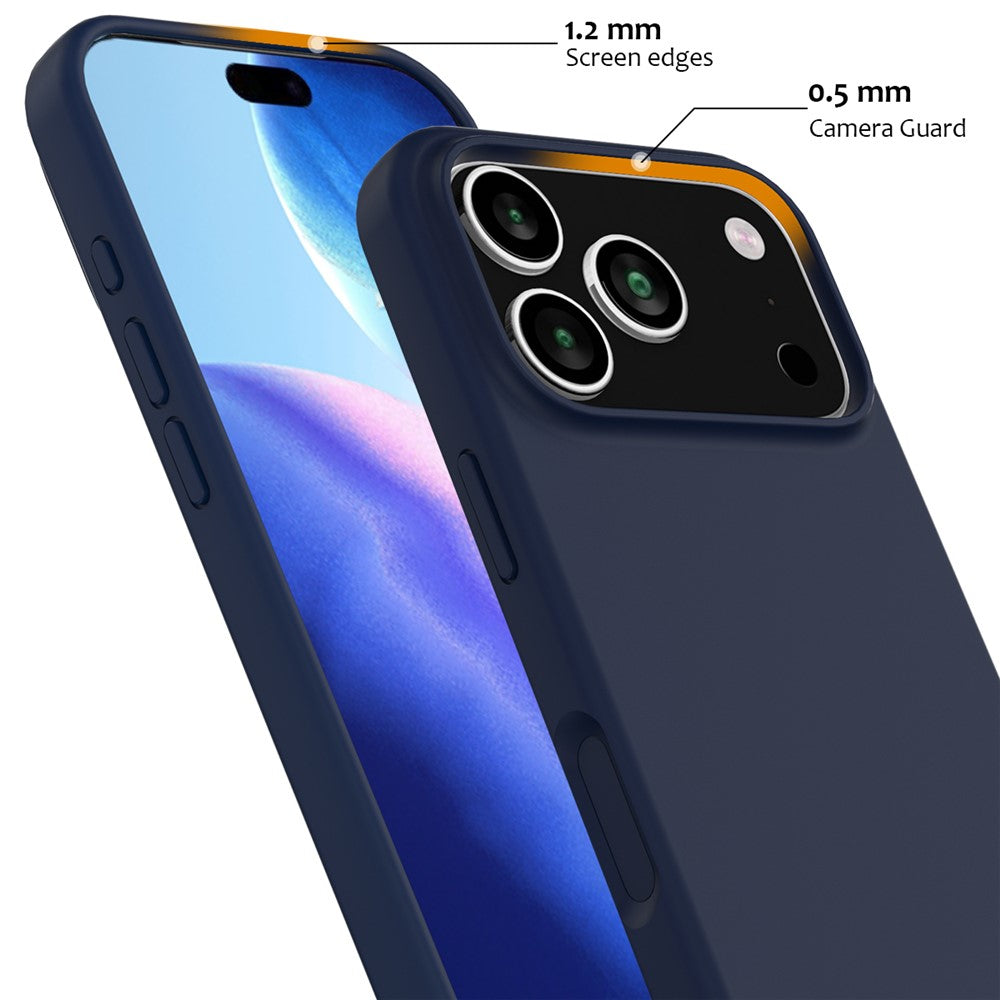 For iPhone 17 Pro Case Liquid Silicone Phone Cover - Dark Blue