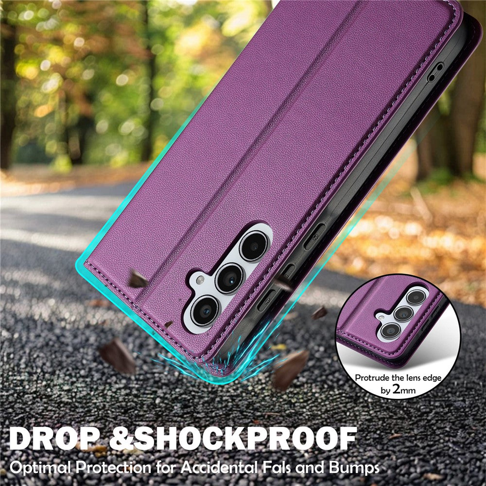 for Samsung Galaxy A17 5G / A17 4G Case PU Leather Wallet Stand Protective Phone Cover - Purple