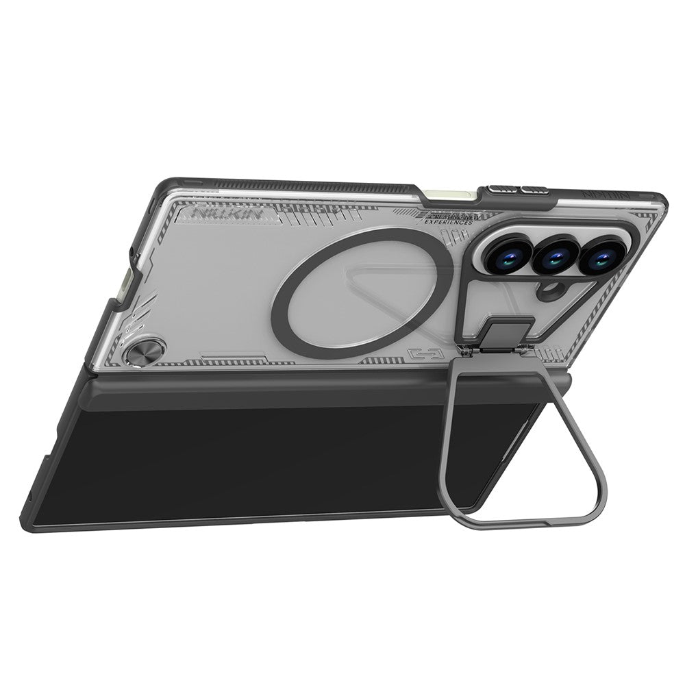 Iceblade CamProp For Samsung Galaxy Z Fold7 5G Magnetic Case Lens Frame Kickstand PC + TPU Phone Cover - Black