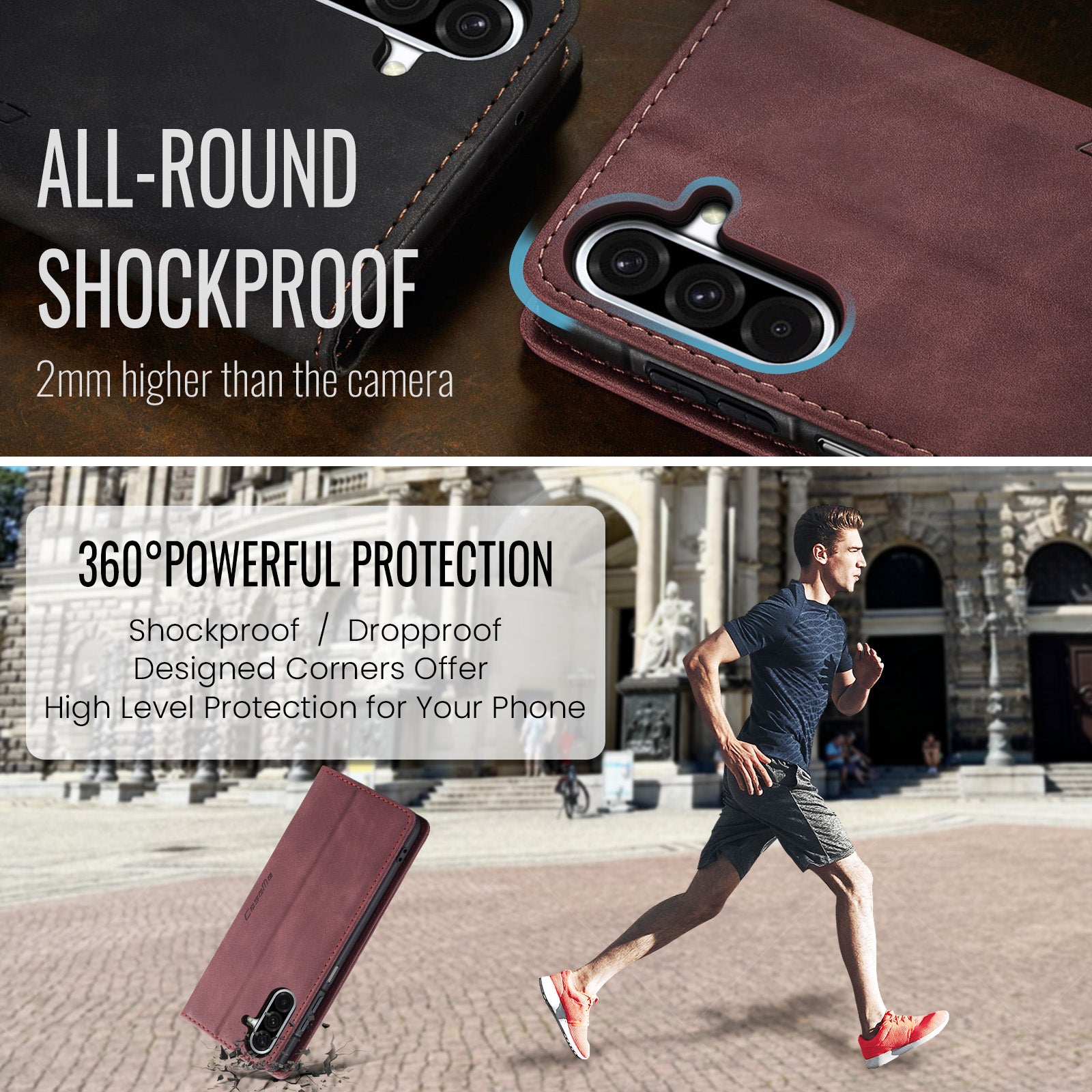 For Samsung Galaxy A17 5G / A17 4G Wallet Case PU Leather Phone Cover Stand - Red