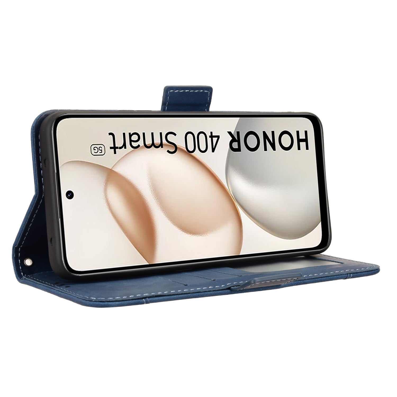 For Honor 400 Smart 5G / 4G / X7d 4G Leather Case Phone Wallet Cover with Multiple Card Slots - Blue