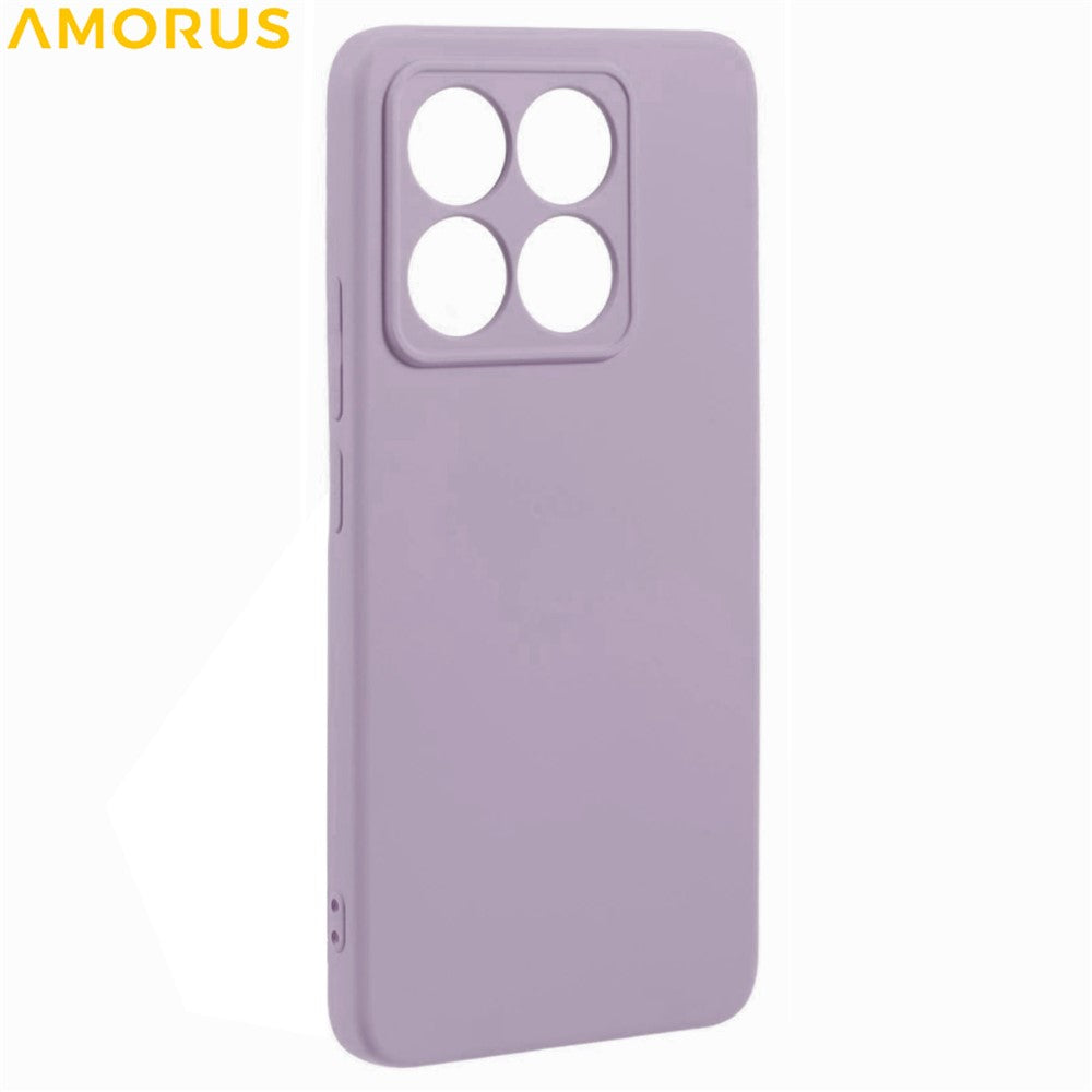 For Xiaomi 14T Pro Case Precise Cutouts TPU Fiber Lining Phone Cover - Purple
