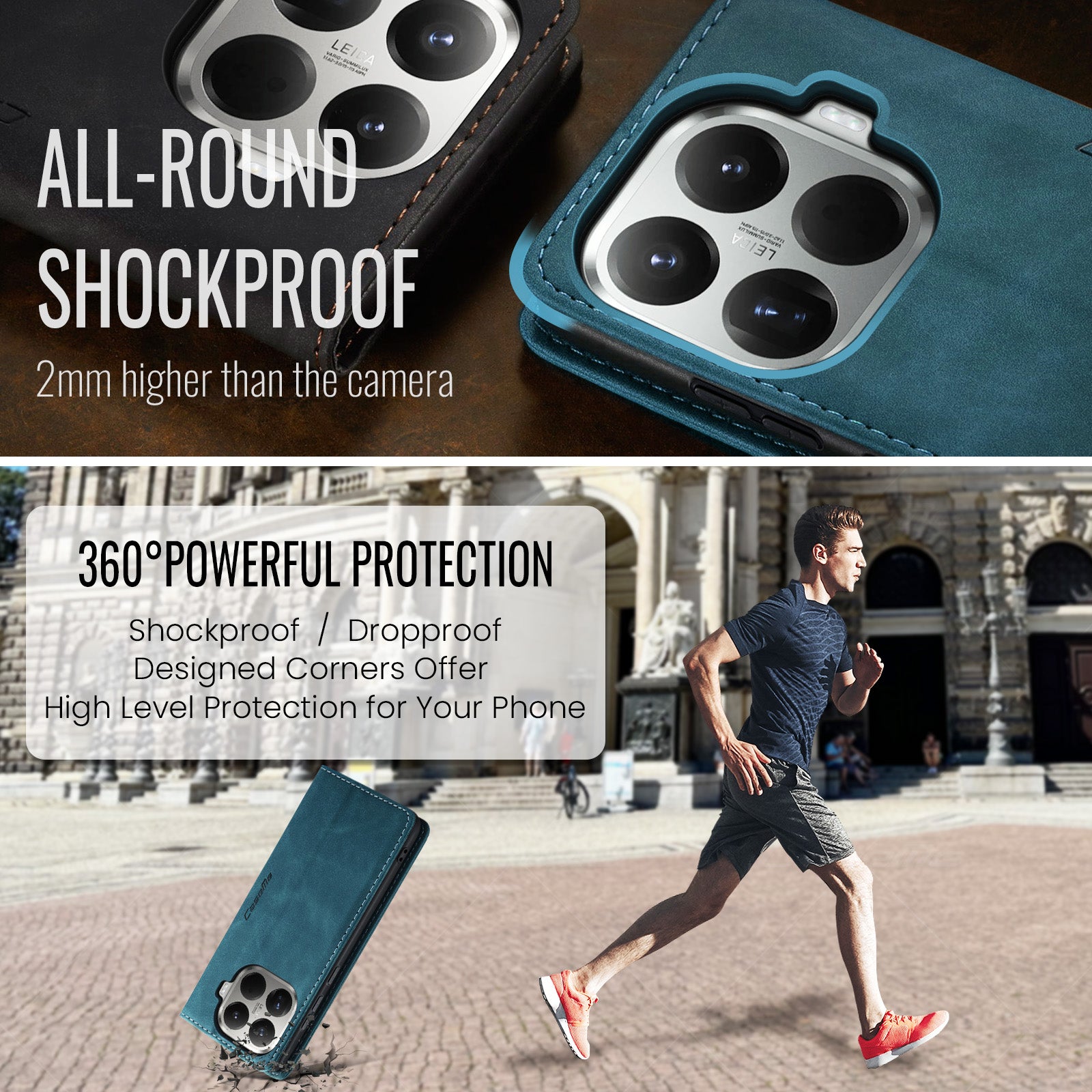 For Xiaomi 15T Pro Wallet Case PU Leather Phone Cover Stand - Blue