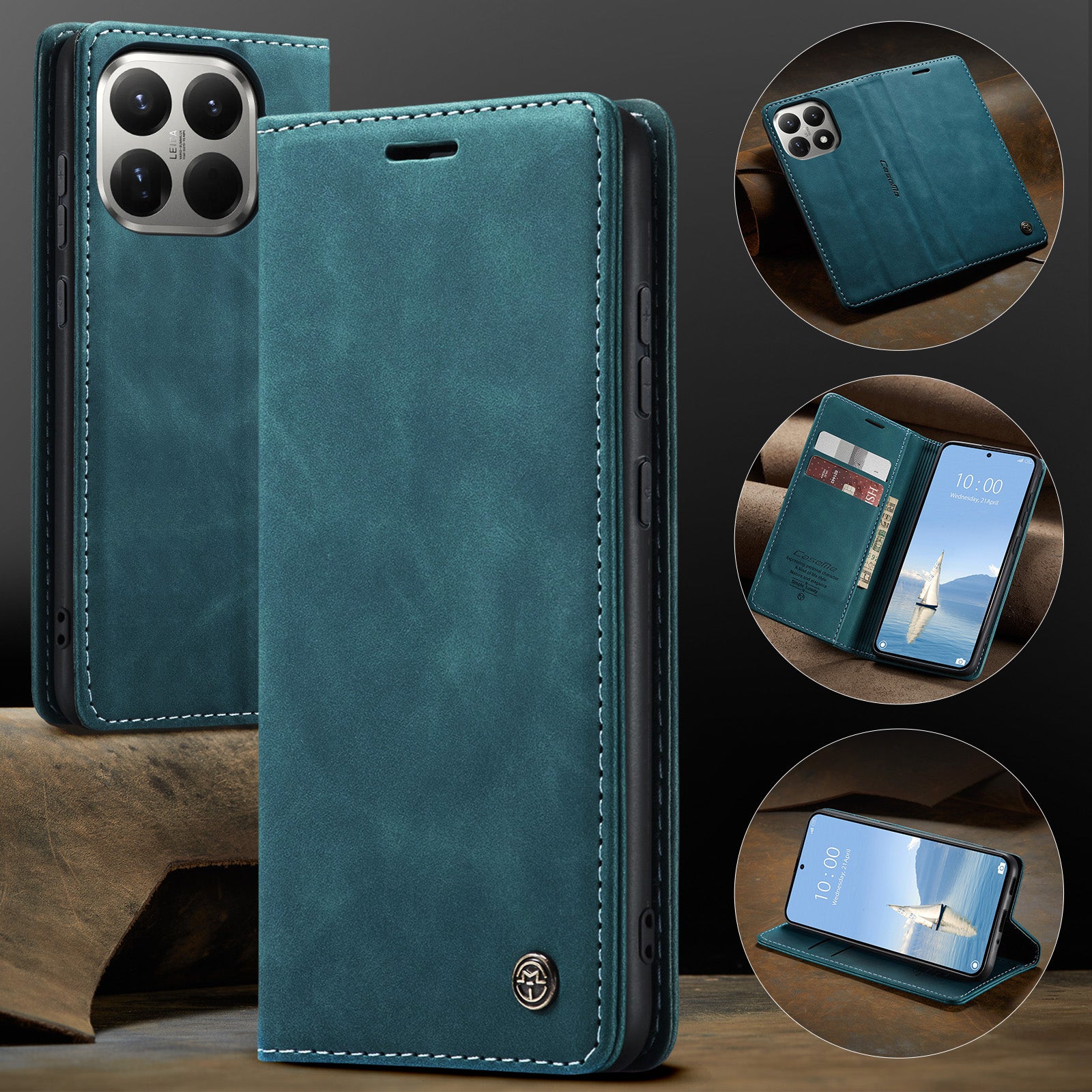 For Xiaomi 15T Pro Wallet Case PU Leather Phone Cover Stand - Blue