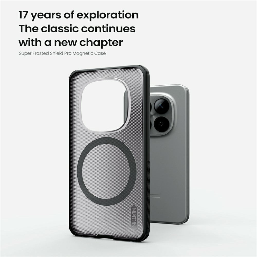 Super Frosted Shield Pro for Xiaomi Redmi Note 15 Pro+ 5G (Global) Magnetic Case Matte PC TPU Clear Black Phone Back Cover