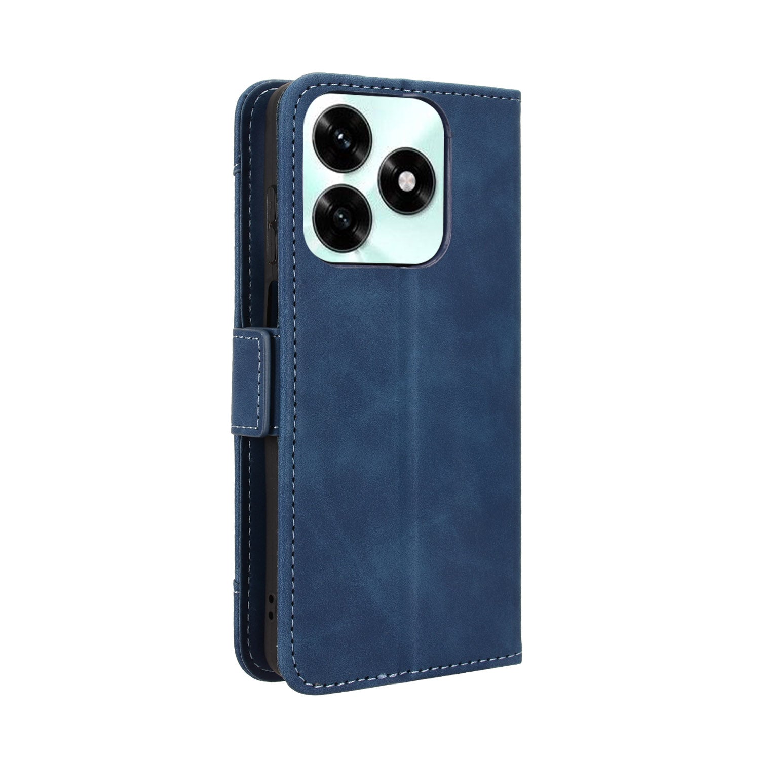 For Honor X5c Plus 4G Leather Case Phone Wallet Cover with Multiple Card Slots - Blue