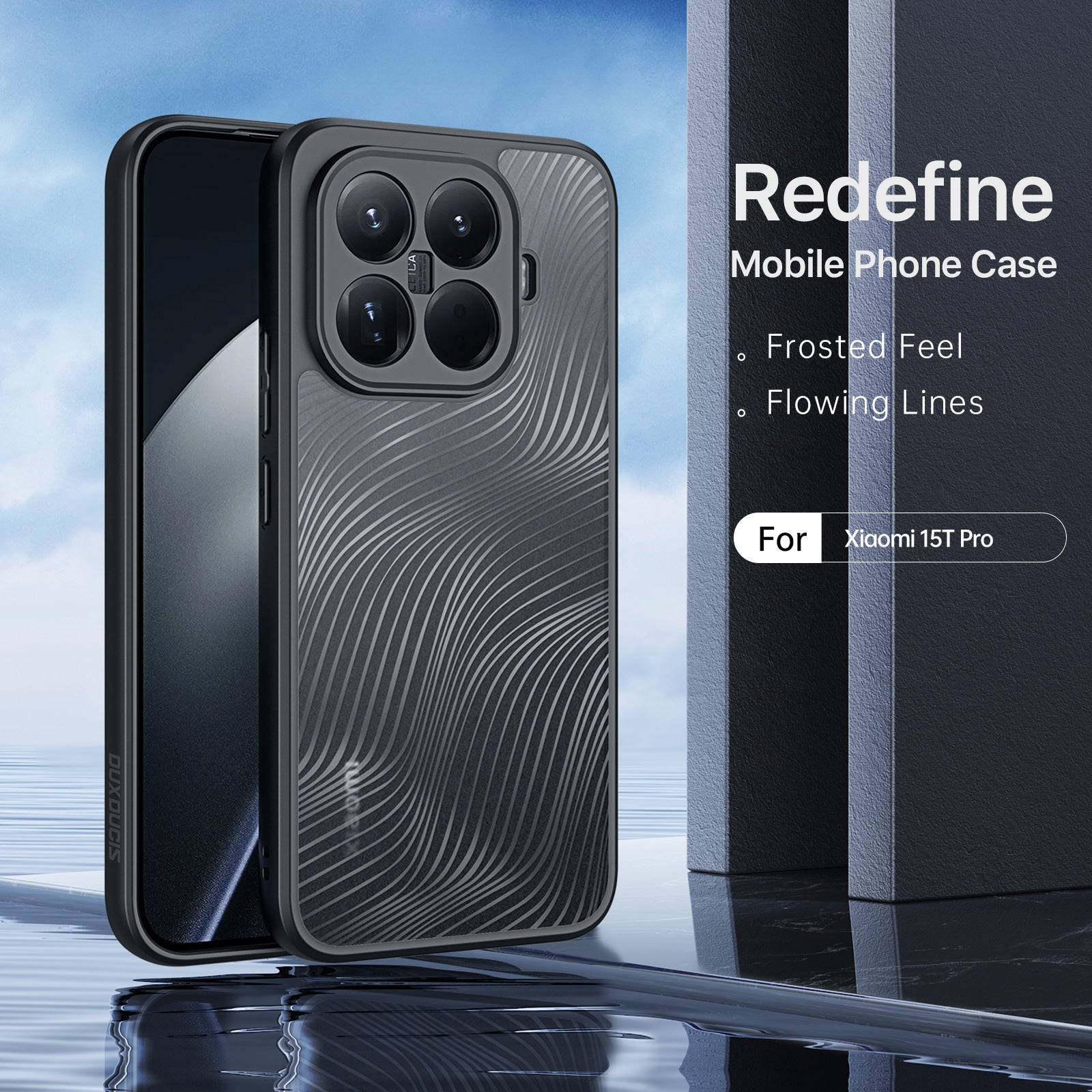 For Xiaomi 15T Pro Case TPU+PC Matte Phone Cover (REACH Certification) - Black